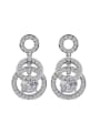 thumb Fashion Hollow Rounds Cubic Zircon 925 Silver Stud Earrings 0