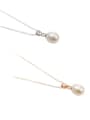 thumb Sterling Silver personality drops of natural freshwater pearl necklace 2
