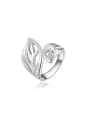 thumb Personality Platinum Plated Leaf Shaped Ring 0