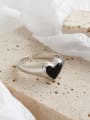 thumb 925 Sterling Silver With Platinum Plated Simplistic Heart Free Size Rings 3