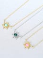 thumb 925 Sterling Silver With Opal Cute  Sun Necklaces 2