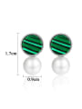 thumb 925 Sterling Silver With  Artificial Pearl Fashion Round Stud Earrings 4