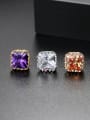 thumb AAA zircons square glistening multi-colored studs earring 0