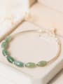 thumb Women Elegant Oval Shaped Green Stone Bracelet 0