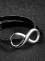 thumb Fashion Eight-shaped Titanium Artificial Leather Bracelet 2