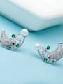 thumb Copper inlaid AAA zircon birdie studs Earring 2