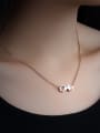 thumb Simple Kissing Fish Rose Gold Plated Titanium Necklace 1