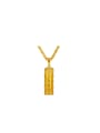 thumb Copper Alloy Gold Plated Classical Character Cylinder Necklace 0