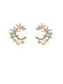 thumb Copper With Cubic Zirconia  Personality Flower Stud Earrings 0