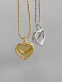 thumb 925 Sterling Silver With Smooth Simplistic Heart Locket Necklace 0