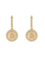 thumb Ethnic Style 18K Gold Plated Round Shaped Drop Earrings 0
