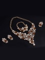 thumb Alloy Imitation-gold Plated Fashion Artificial Pearls and Stones Four Pieces Jewelry Set 1