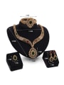 thumb Alloy Imitation-gold Plated Ethnic style Water Drop shaped Stones Four Pieces Jewelry Set 2