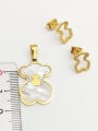 thumb Shell Pearl Bear Two Pieces Jewelry Set 1