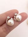 thumb Double Heart-shaped Freshwater Pearl stud Earring 1