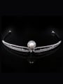 thumb Artificial Pearl Zircons White Gold Plated Hair Accessories 0