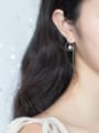 thumb Trendy Moon Shaped S925 Silver Artificial Pearl Line Earrings 1