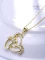 thumb Lovely Gold Plated Feet Shaped Rhinestones Necklace 1