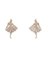 thumb Copper With  Cubic Zirconia Cute Angel Stud Earrings 0