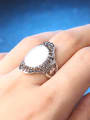 thumb Retro style Hollow Opal stone Alloy Ring 1