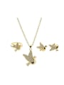 thumb Alloy Imitation-gold Plated Fashion Rhinestones Bird Three Pieces Jewelry Set 0