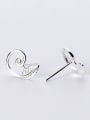 thumb All-match Leaf Shaped S925 Silver Women Stud Earrings 0