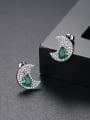 thumb Copper inlay AAA zircon Fashion Idea Moon Shape Earrings 0