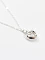 thumb 925 Sterling Silver With Platinum Plated Classic Heart Long Necklaces 2