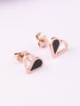 thumb Love Hearts Black Agate Stud Earrings 0