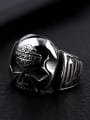 thumb Fashion Titanium Skull Statement Ring 1