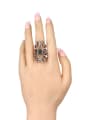 thumb Retro style Hollow Crystals Resin stone Alloy Ring 1