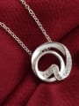 thumb Simple Hollow Round Cubic White Zirconias Copper Necklace 1