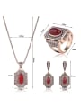 thumb Alloy Antique Gold Plated Vintage style Artificial Stones Three Pieces Jewelry Set 3