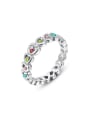 thumb All-match Colorful Austria Crystal Heart Shaped Ring 0