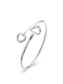 thumb Simple Hollow Heart shapes Opening Bangle 0
