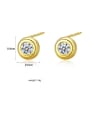 thumb 925 Sterling Silver With Cubic Zirconia Simplistic Round Stud Earrings 4