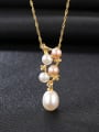 thumb Sterling silver natural 5-5.5mm 8-9mm pearl necklace 0