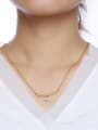thumb Fashionable Gold Plated Geometric Shaped Zircon Necklace 2