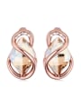 thumb Fashion Rhombus austrian Crystal Rose Gold Plated Stud Earrings 1