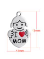 thumb Stainless Steel With Classic Irregular with I love mom Charms 2