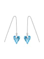 thumb Simple Heart shaped Clear austrian Crystal Line Earrings 0