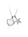 thumb 925 Sterling Silver With Platinum Plated Simplistic Star Necklaces 3