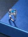 thumb Exquisite Blue Glass Bead Women Ring 1