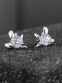 thumb Tiny Cubic Zircon 925 Sterling Silver Stud Earrings 1