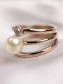 thumb Shell Pearl Three Lines Women Ring 0