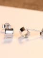 thumb 925 Sterling Silver With Platinum Plated Simplistic Cylinder Stud Earrings 2