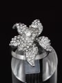 thumb Exquisite 18K Platinum Plated Flower Shaped Zircon Ring 1