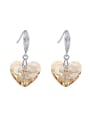 thumb Fashion Shiny Heart austrian Crystals Alloy Earrings 2