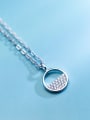 thumb All-match Round Shaped Shimmering Rhinestone S925 Silver Necklace 0