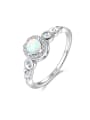 thumb 925 Sterling Silver With Opal  Simplistic Round Band Rings 0
